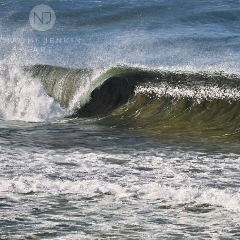 Seascape oil painting by Naomi Jenkin Art. 