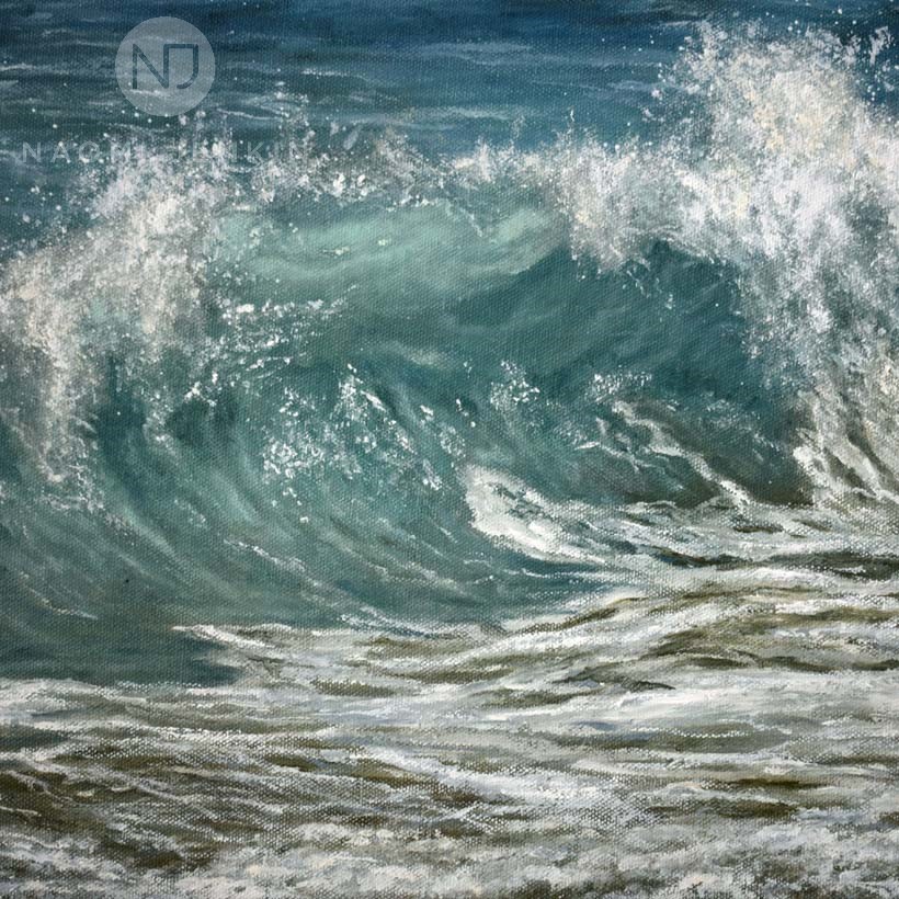Seascape oil painting by Naomi Jenkin Art. 