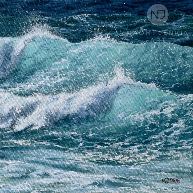 Seascape oil painting by Naomi Jenkin Art. 