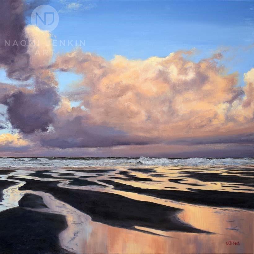 Seascape oil painting by Naomi Jenkin Art. 