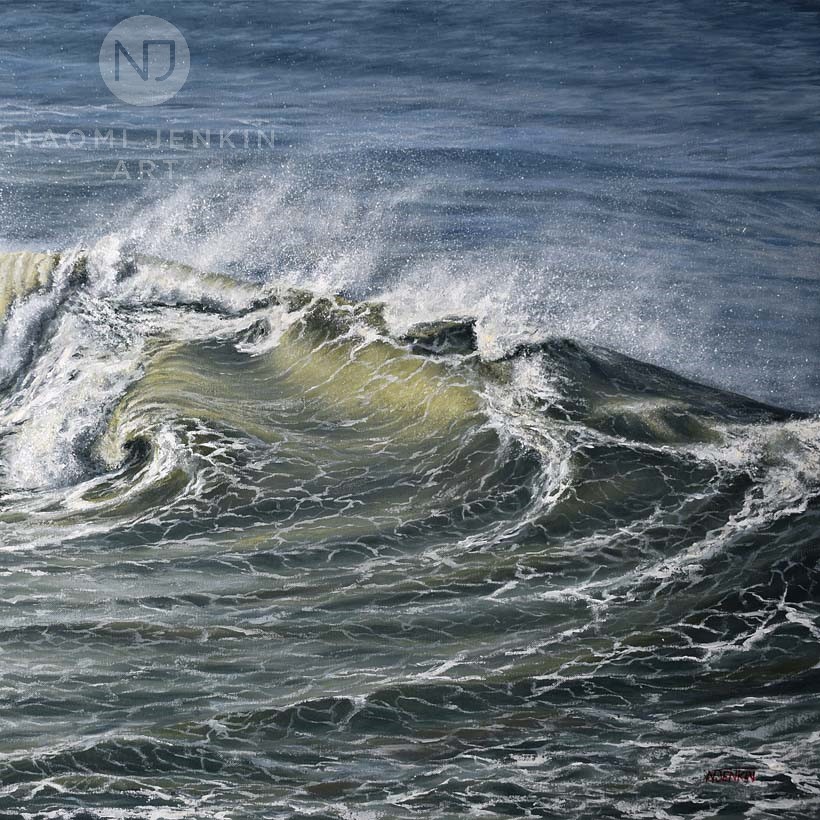 Seascape oil painting by Naomi Jenkin Art. 