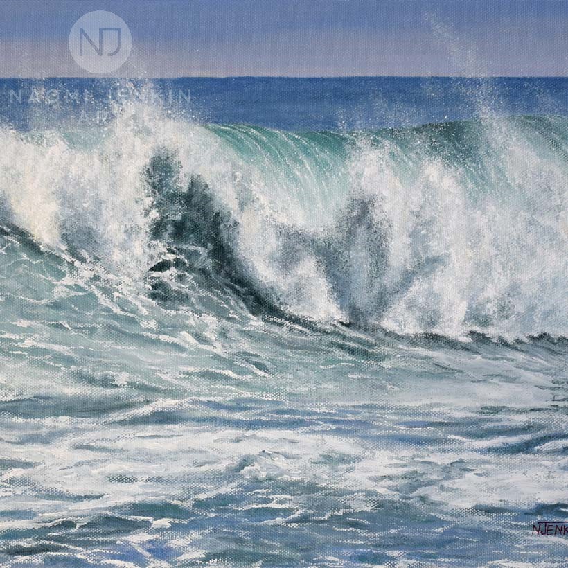 Seascape oil painting by Naomi Jenkin Art. 