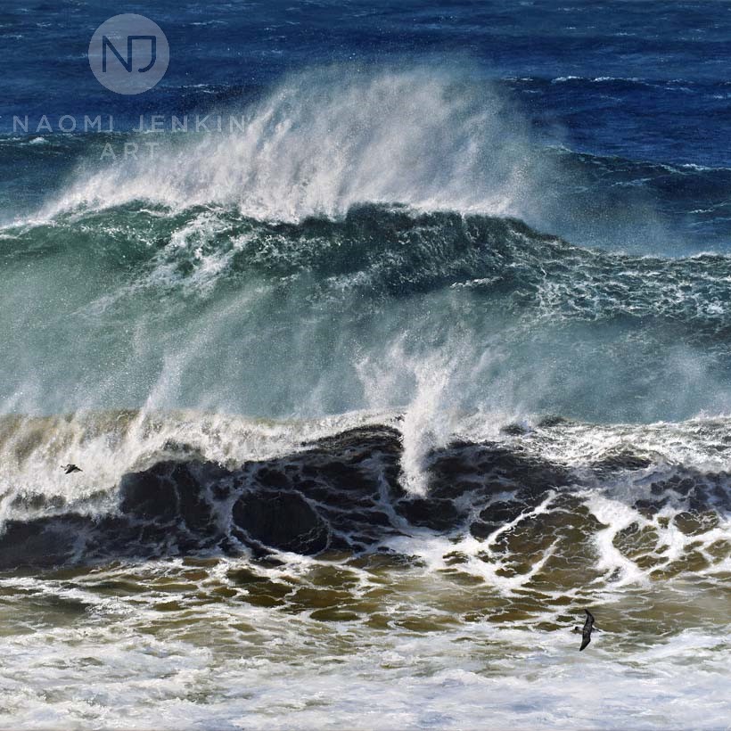 Seascape oil painting by Naomi Jenkin Art. 