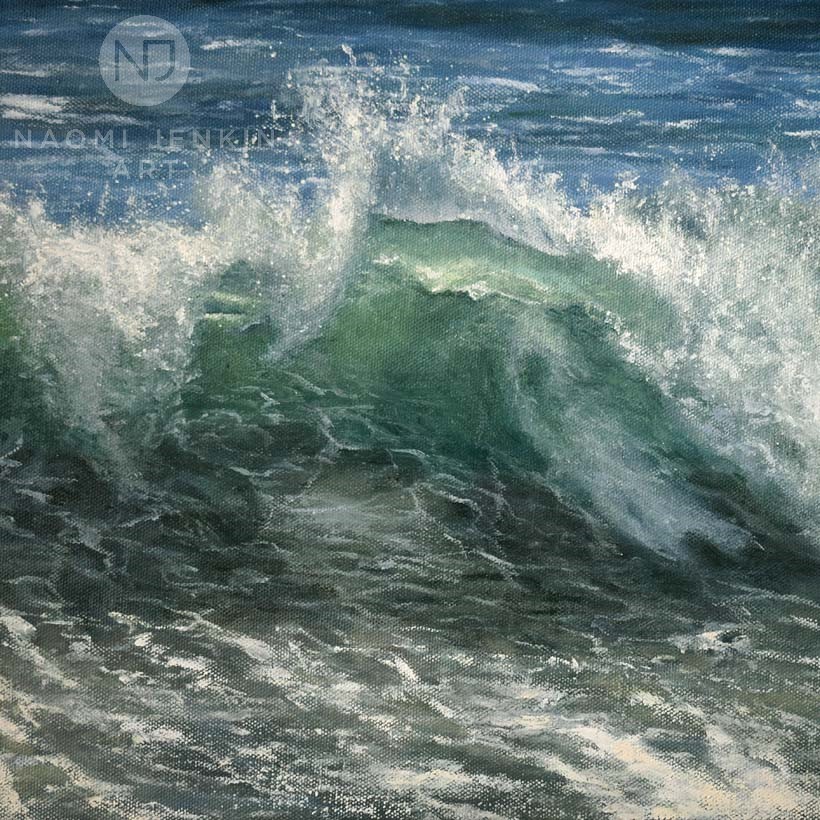 Seascape oil painting by Naomi Jenkin Art. 