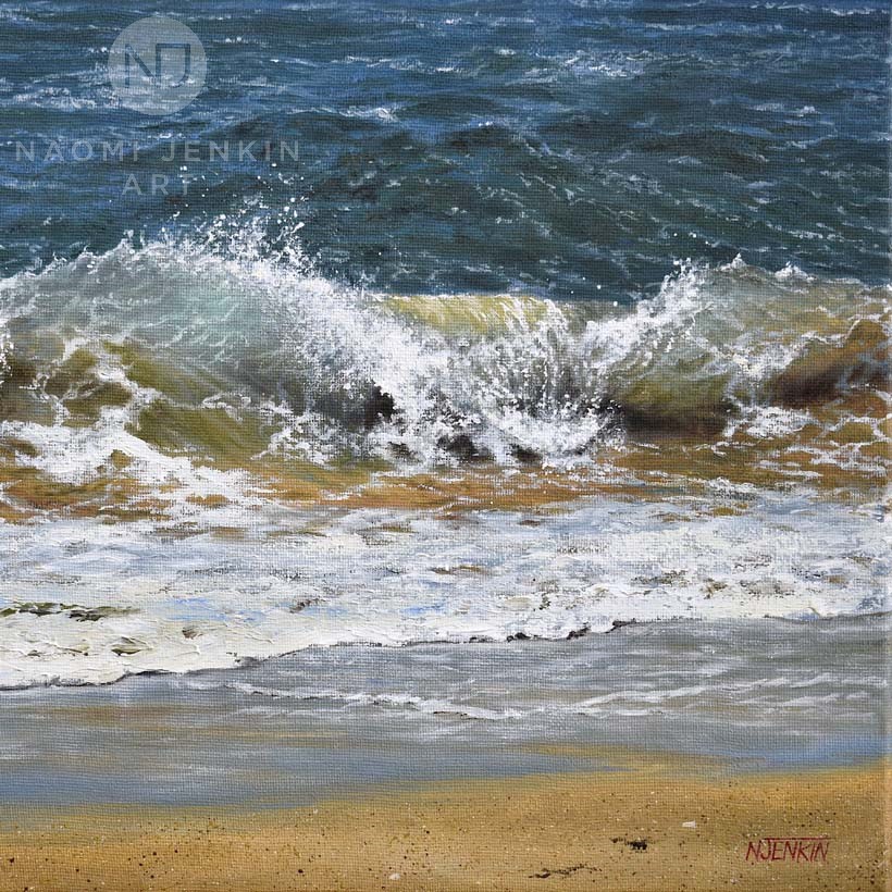 Seascape oil painting by Naomi Jenkin Art. 