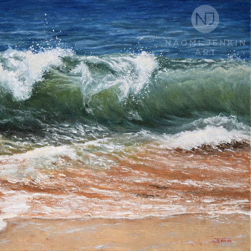 Seascape oil painting by Naomi Jenkin Art. 