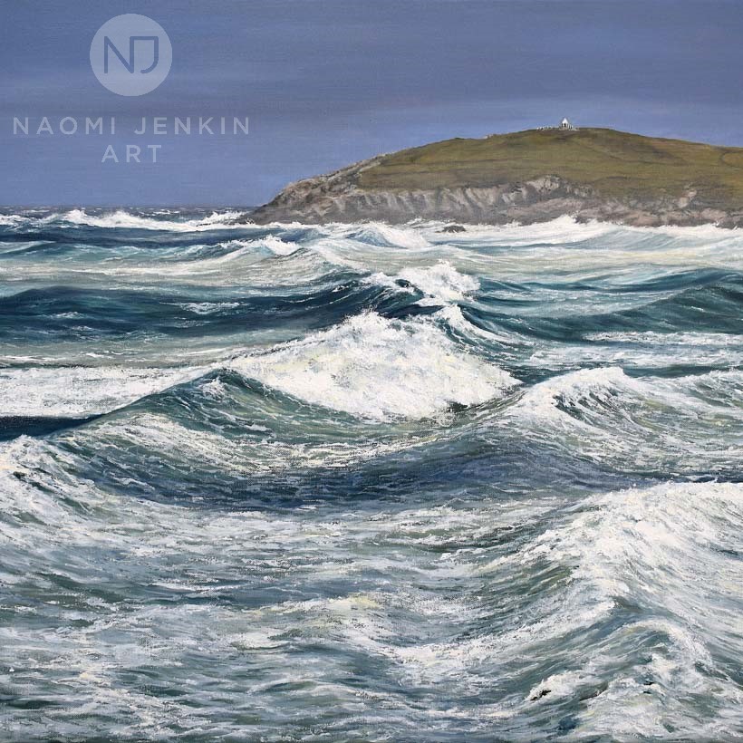 Seascape oil painting by Naomi Jenkin Art. 