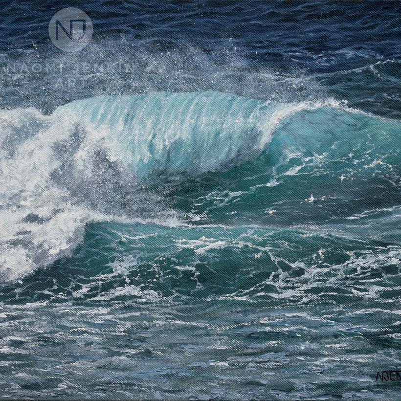 Seascape oil painting by Naomi Jenkin Art. 