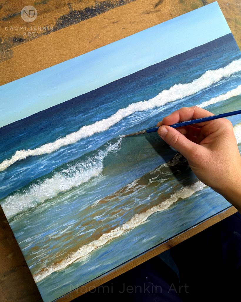 Calm seascape oil painting 