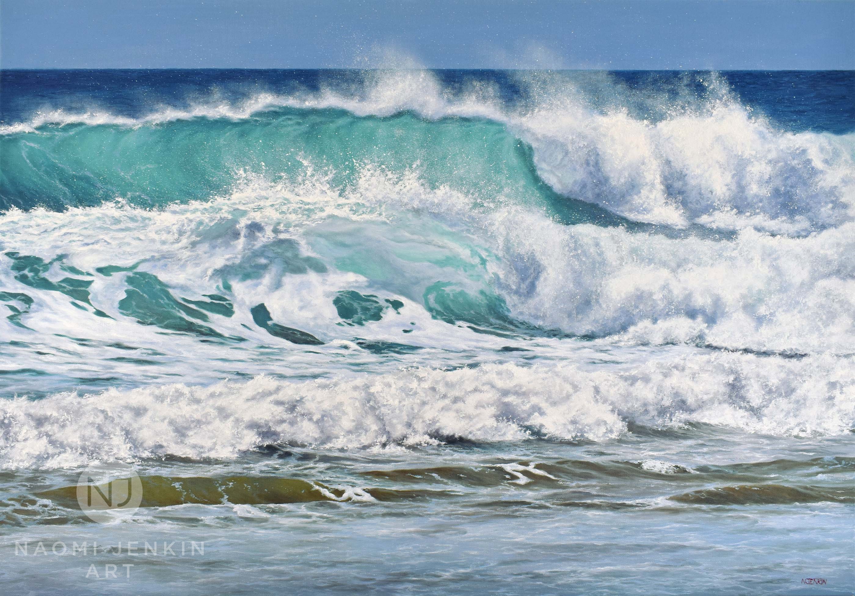 Seascape painting by Naomi Jenkin Art.