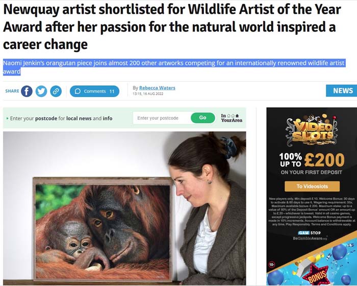 Naomi Jenkin featured in Cornwall Live