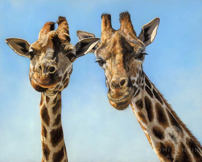 Giraffe painting by animal artist Naomi Jenkin. 