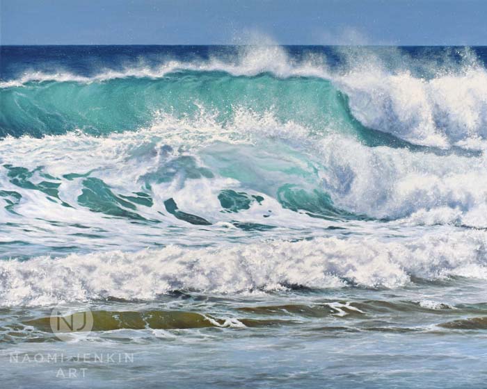 Seascape painting by Naomi Jenkin Art. 