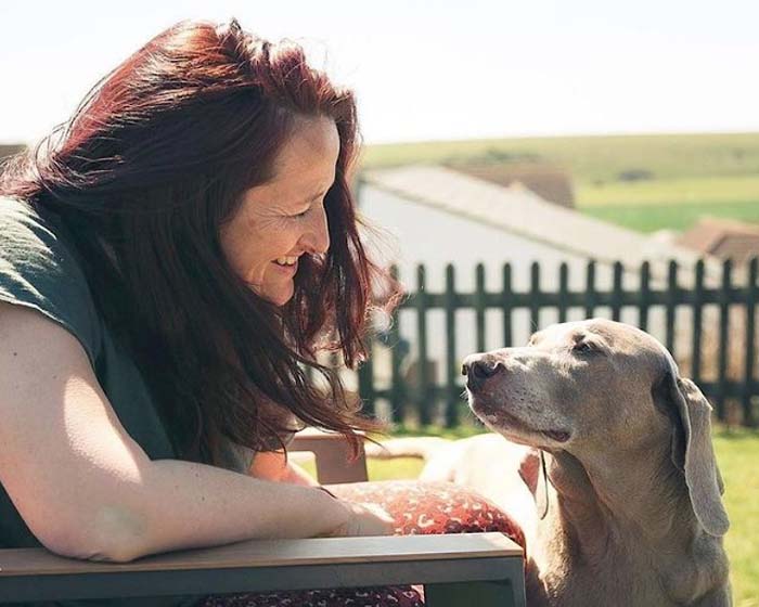 Holistic animal therapist Rachel Knott with her dog Baxter. 